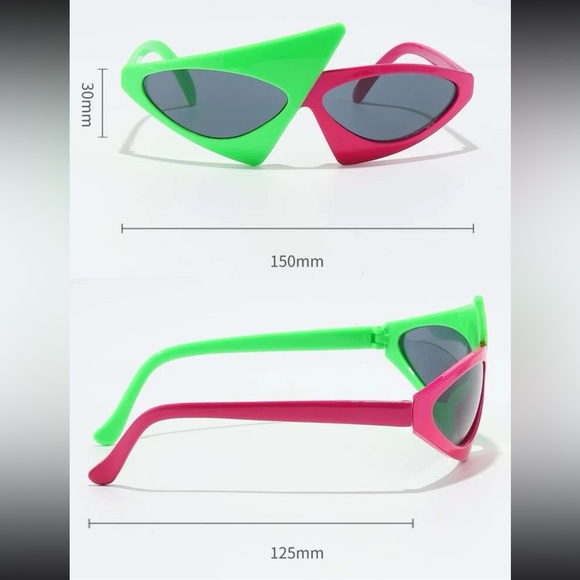 ✨ Awesome Funky Geometric Color Block Futuristic Fashion Glasses ✨ - Picture 8 of 10
